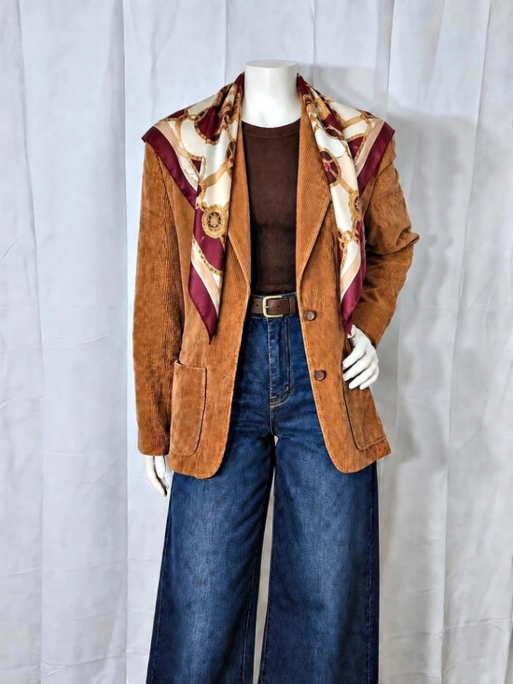 Mulberry Street VTG Camel Brown Corduroy Blazer Size 11/12 Fits Like 11